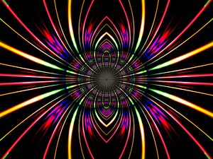 Превью обои фигуры, фрактал, лучи, яркий, фон