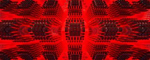 Превью обои фигуры, квадраты, объем, абстракция, красный
