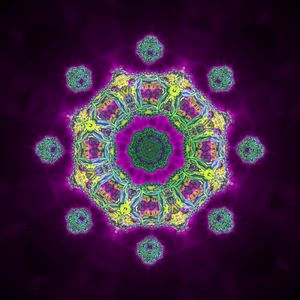 Превью обои фигуры, свечение, калейдоскоп, абстракция