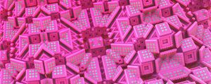 Превью обои фигуры, точки, объем, абстракция, розовый