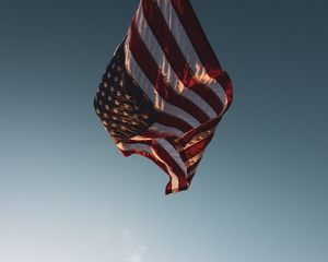 Превью обои флаг, америка, символика, ветер