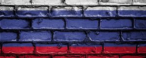 Превью обои флаг, россия, стена, краска, символика