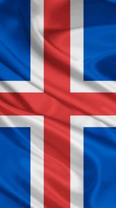 Превью обои флаг, символика, цвета, материал, шелк, полосы, исландия
