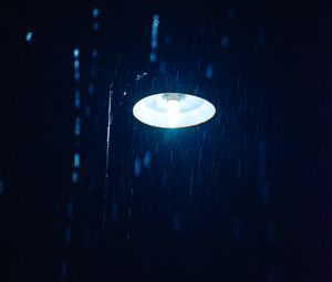Превью обои фонарь, дождь, ночь, свет