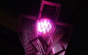 Превью обои фонарь, конструкция, свет, фиолетовый