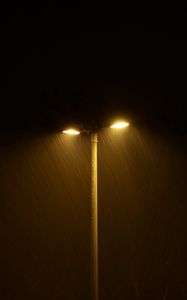 Превью обои фонари, дождь, ночь, темный