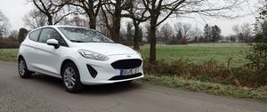 Превью обои ford, автомобиль, белый, дорога, деревья