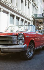 Превью обои ford, автомобиль, красный, ретро