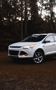 Превью обои ford, автомобиль, вид сбоку, белый