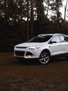 Превью обои ford, автомобиль, вид сбоку, белый