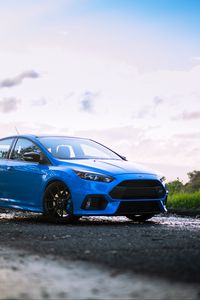 Превью обои ford focus, ford, автомобиль, синий