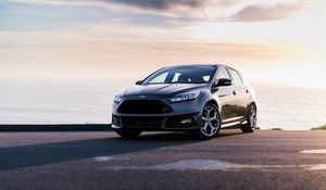 Превью обои ford focus, ford, автомобиль, серый