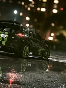 Превью обои ford focus rs, ford focus, ford, дождь