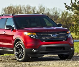 Превью обои ford, ford explorer, форд эксплорер, авто, красный