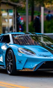 Превью обои ford gt, автомобиль, спорткар, синий