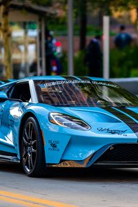 Превью обои ford gt, автомобиль, спорткар, синий
