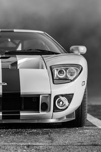 Превью обои ford gt, ford, чб, фары