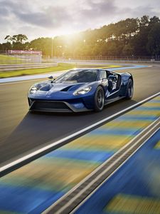 Превью обои ford, gt, спорткар, трасса