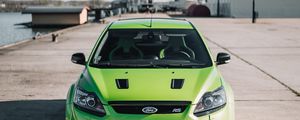 Превью обои ford, машина, зеленый, вид спереди