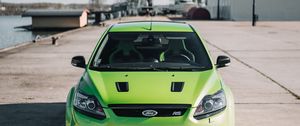 Превью обои ford, машина, зеленый, вид спереди