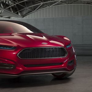 Превью обои ford mustang 2015, ford, 2015, красный, вид спереди