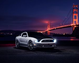 Превью обои ford, mustang, aristo, ночь, авто