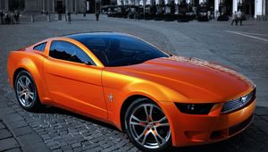 Превью обои ford, mustang, движение, улица