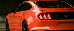 Превью обои ford mustang, ford, автомобиль, красный, вид сбоку