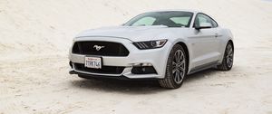 Превью обои ford mustang, ford, автомобиль, белый, вид спереди