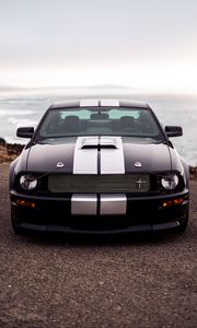 Превью обои ford mustang, ford, автомобиль, вид спереди, фары
