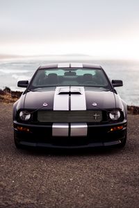 Превью обои ford mustang, ford, автомобиль, вид спереди, фары