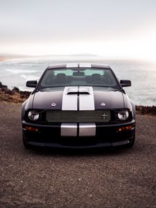 Превью обои ford mustang, ford, автомобиль, вид спереди, фары