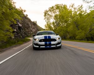 Превью обои ford mustang gt350, ford, машина, спорткар, дорога, скорость