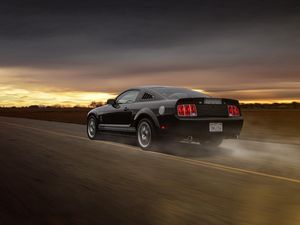 Превью обои ford, mustang, gt 350, дорога, движение