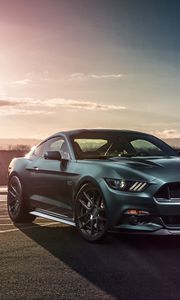 Превью обои ford mustang gt, ford, вид сбоку, спорткар