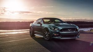 Превью обои ford mustang gt, ford, вид сбоку, спорткар