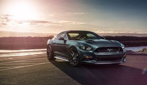 Превью обои ford mustang gt, ford, вид сбоку, спорткар