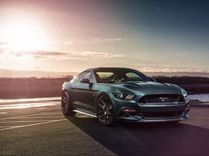 Превью обои ford mustang gt, ford, вид сбоку, спорткар