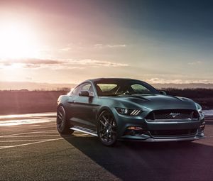 Превью обои ford mustang gt, ford, вид сбоку, спорткар