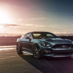 Превью обои ford mustang gt, ford, вид сбоку, спорткар