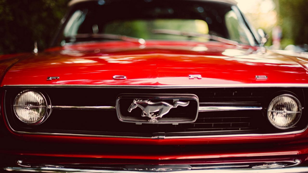 Обои ford mustang, красный, авто