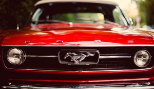 Превью обои ford mustang, красный, авто