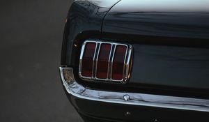 Превью обои ford mustang, mustang, автомобиль, черный, фонарь, вид сзади