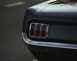Превью обои ford mustang, mustang, автомобиль, черный, фонарь, вид сзади