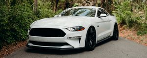 Превью обои ford mustang, mustang, автомобиль, спорткар, белый