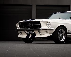 Превью обои ford mustang, mustang, автомобиль, белый
