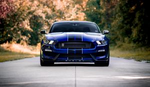 Превью обои ford mustang, mustang, автомобиль, синий, дорога