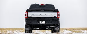 Превью обои ford platinum, ford, автомобиль, черный, внедорожник, вид сзади