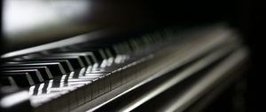 Превью обои фортепиано, клавиши, музыка, размытие