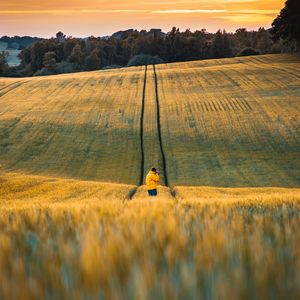 Превью обои фотограф, поле, цветы, пейзаж